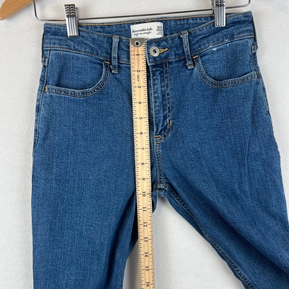 Abercrombie Kids High Rise Straight Leg Denim Jeans Girls Size 15/16 - Picture 7 of 10